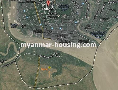 Myanmar real estate - land property - No.1844 - Dala land near central Yangon - location map of the land