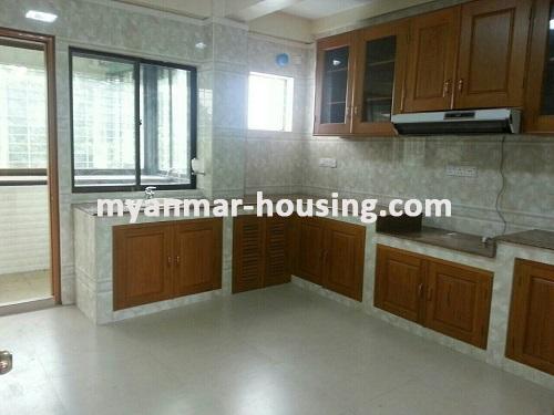 Myanmar real estate - for rent property - No.1500 - An apartment for rent in Mingalar Taung Nyunt Township. - View of Kitchen room