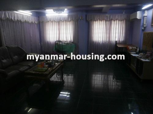 Myanmar real estate - for rent property - No.1613 - The colourful apartment with the reasonabla price in Downtown! - View of the living room.