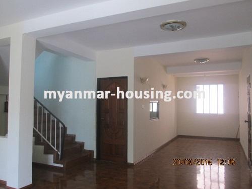 Myanmar real estate - for rent property - No.1912 - Spacious landed House with Wide Varendah in F.M.I City! - View of the downstairs.