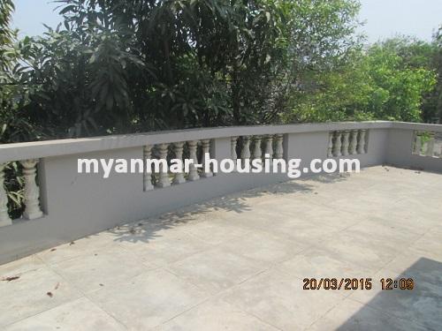 Myanmar real estate - for rent property - No.1912 - Spacious landed House with Wide Varendah in F.M.I City! - View of the Varendah