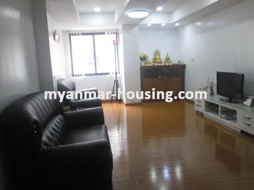 Myanmar real estate - for rent property - No.1948 - A nice room near Market Place in Bahan! - view of the living room