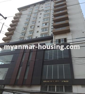 Myanmar real estate - for rent property - No.2045 - An apartment for rent in River View Point Tower! - View of the dinning room and inside.
