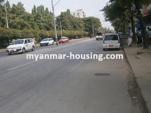 Myanmar real estate - for rent property - No.2097 - An apartment in calm and quiet area! - View of the Street.