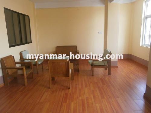 Myanmar real estate - for rent property - No.2100 - Condo near Sule Pagoda, Sakura Tower and BoGyoke Market! - View of the living room.