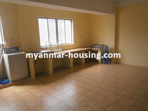 Myanmar real estate - for rent property - No.2100 - Condo near Sule Pagoda, Sakura Tower and BoGyoke Market! - View of the kitchen room.