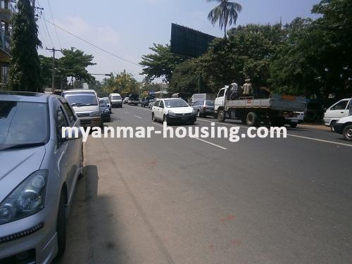 Myanmar real estate - for rent property - No.2107 - Very nice condo for rent in Yankin! - View of the Street.
