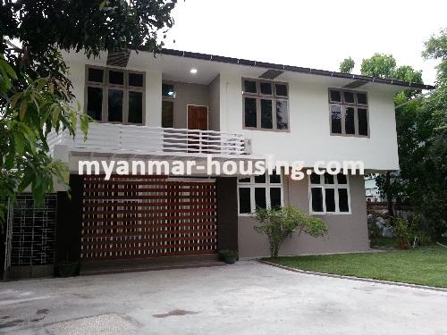 Myanmar real estate - for rent property - No.2177 - Well decorated house now for rent ! - Close view of the building.