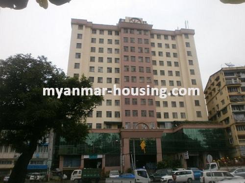 Myanmar real estate - for rent property - No.2256 - Spacious condo next to main road for rent! - Front view of the building.