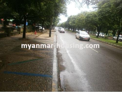 Myanmar real estate - for rent property - No.2256 - Spacious condo next to main road for rent! - View of the road.