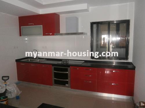 Myanmar real estate - for rent property - No.2329 - Condo for Rent in New Building with Fully Furnished! - View of the kitchen room.