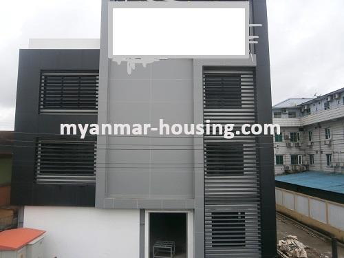 Myanmar real estate - for rent property - No.2331 - Three storeys building for office only in Tharketa! - Front view of the building.
