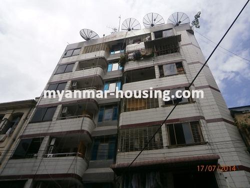 Myanmar real estate - for rent property - No.2346 - One of the apartments available in city center for rent! - Front view of the building.