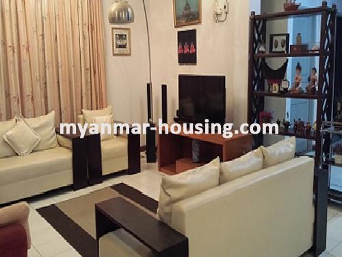 Myanmar real estate - for rent property - No.2353 - Luxurious house for expats and VIP in North Dagon! - View of the living room.