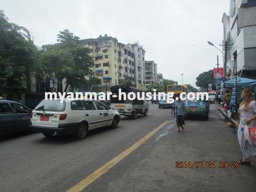 Myanmar real estate - for rent property - No.2372 - An apartment with fair price for rent! - View of the road.
