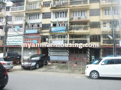 Myanmar real estate - for rent property - No.2378 - Three storeys for rent in Dagon area! - Front view of the building.