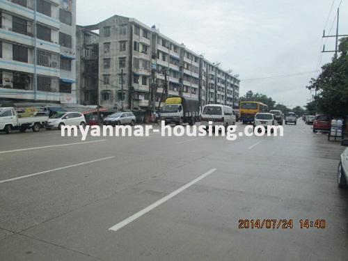 Myanmar real estate - for rent property - No.2379 - Good for shop in Hlaing! - View of the road.