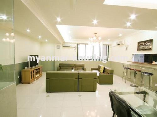 Myanmar real estate - for rent property - No.2383 - Well-decorated room with the most amazing View in Popular Area! - View of the living room.