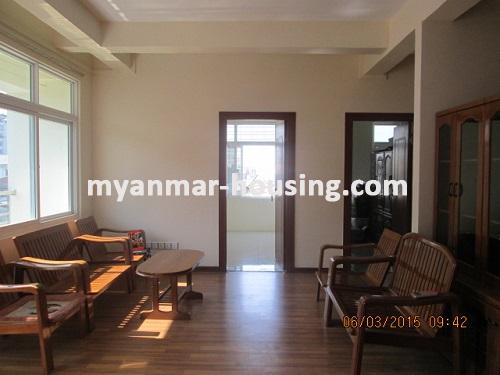 Myanmar real estate - for rent property - No.2476 - Well - lighted room located closed to Inya Lake and Hledan Area! - View of the living room.