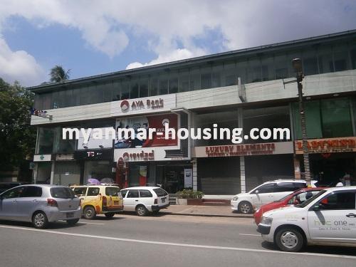 Myanmar real estate - for rent property - No.2533 - The apartment for rent on the main road for show room in Bahan! - View of the outside.