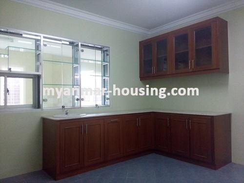 Myanmar real estate - for rent property - No.2551 - Two storey house with specious compound with lawn in F.M.I Hlaing Thar Yar! - view of the kitchen