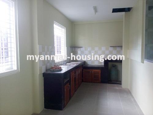 Myanmar real estate - for rent property - No.2551 - Two storey house with specious compound with lawn in F.M.I Hlaing Thar Yar! - kitchen view