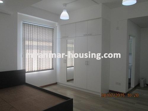 Myanmar real estate - for rent property - No.2585 - Beautiful Condo for Rent Located near Inya Lake! - View of the master bed room.