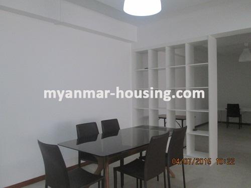 Myanmar real estate - for rent property - No.2585 - Beautiful Condo for Rent Located near Inya Lake! - View of the dinning room.