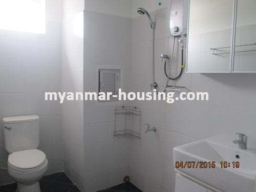 Myanmar real estate - for rent property - No.2585 - Beautiful Condo for Rent Located near Inya Lake! - View of the wash room.