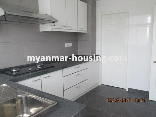 Myanmar real estate - for rent property - No.2585 - Beautiful Condo for Rent Located near Inya Lake! - View of the kitchen room.