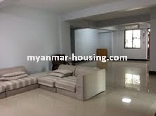 Myanmar real estate - for rent property - No.2636 - A nice condo for rent Bahan! - View of the living room.