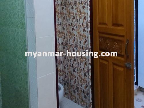 Myanmar real estate - for rent property - No.2653 - Decorated room in Min Street with Shwedagon Pagoda Vew in Sanchaung! - bathroom view