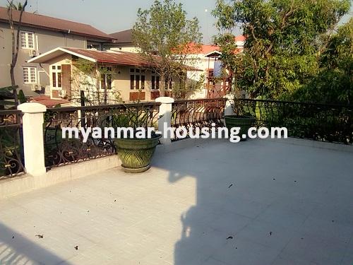 Myanmar real estate - for rent property - No.2659 - Residential House Decorated with European Style near Ocean Shopping Mall! - View of the patio