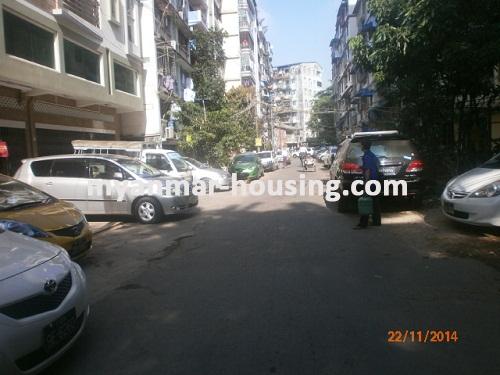Myanmar real estate - for rent property - No.2720 - Room in brand new building for rent! - View of the street