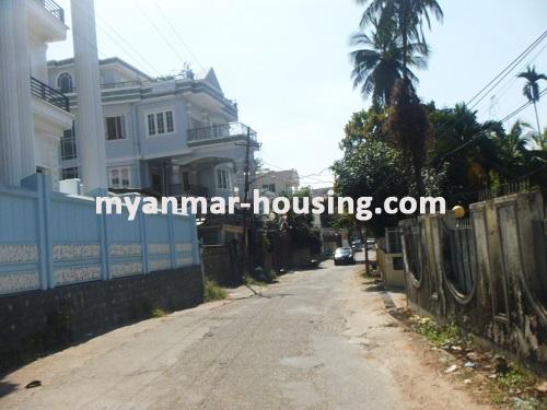 Myanmar real estate - for rent property - No.2722 - Landed house for rent in Bahan ! - View of the street.