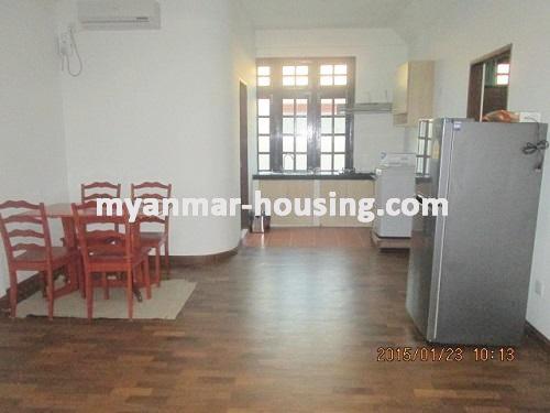 Myanmar real estate - for rent property - No.2889 - Fully Furnished room near Novotel Hotel and Junction Square Shopping Mall! - View of the dinning room.