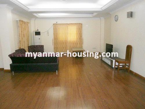 Myanmar real estate - for rent property - No.2894 - Shwedagone Pagoda Scene Room located in famous Condo among Expatriate! - View of living room