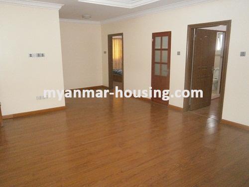 Myanmar real estate - for rent property - No.2894 - Shwedagone Pagoda Scene Room located in famous Condo among Expatriate! - View of Living room