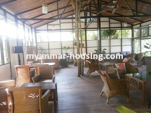 Myanmar real estate - for rent property - No.2896 - Fully Furnished Room in Bangalo Style Building with Spacious Compound! - View of the Meeting or Dining Space