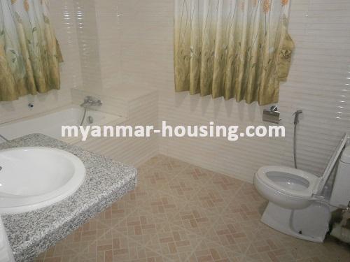 Myanmar real estate - for rent property - No.2919 - Fully Furnished Room in Clean and Quiet Compound- China Town Area! - Wide Bath Room with bathtub