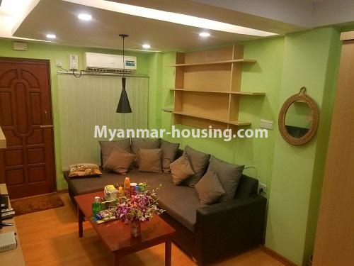 Myanmar real estate - for rent property - No.2958 - Serviced Studio room for beautiful life style in Downtown! - living room view
