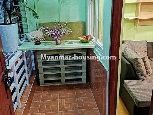 Myanmar real estate - for rent property - No.2958 - Serviced Studio room for beautiful life style in Downtown! - balcony view