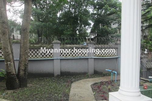 Myanmar real estate - for rent property - No.2965 - Big Landed House for Rent with Nice Decoration! - compound view