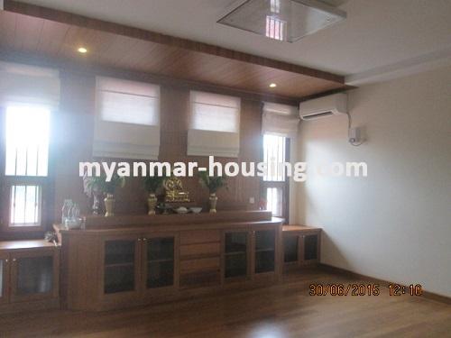 Myanmar real estate - for rent property - No.2968 - Grand Landed House for Rent at Mayagone Township! - View of the Shrine room.