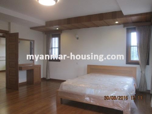 Myanmar real estate - for rent property - No.2968 - Grand Landed House for Rent at Mayagone Township! - View of the master bed room.