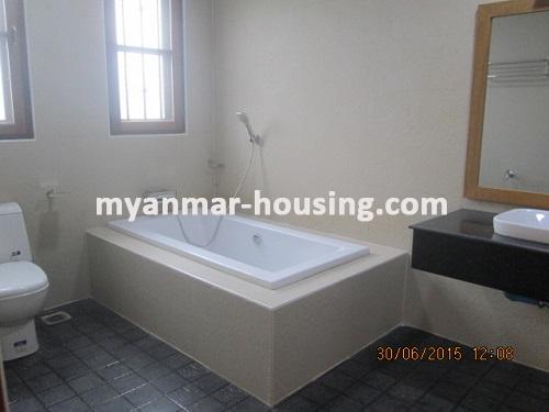 Myanmar real estate - for rent property - No.2968 - Grand Landed House for Rent at Mayagone Township! - View of the wash room.