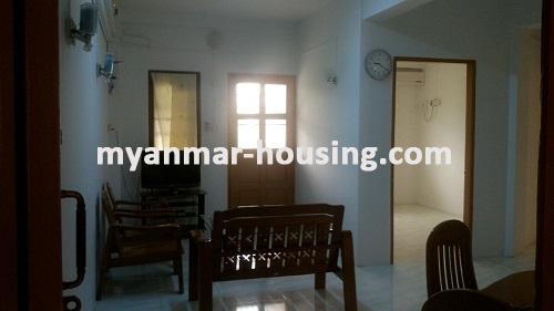 Myanmar real estate - for rent property - No.2985 - Nice and residential apartment near the Japanese Embassy - View of the living room.