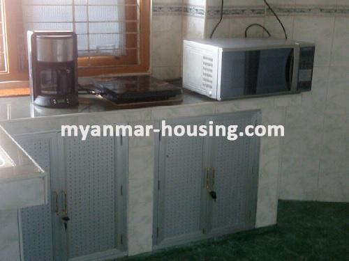 Myanmar real estate - for rent property - No.2985 - Nice and residential apartment near the Japanese Embassy - View of the kitchen room.
