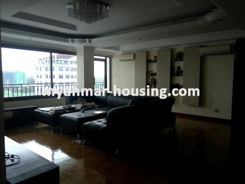 Myanmar real estate - for rent property - No.3211 - Excellent condo room for rent in Ahlone Township. - View of the living room