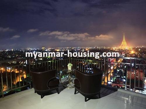Myanmar real estate - for rent property - No.3237 - Modern Luxury Condominium room for rent in Pyay Garden Residence  - Night view of the City